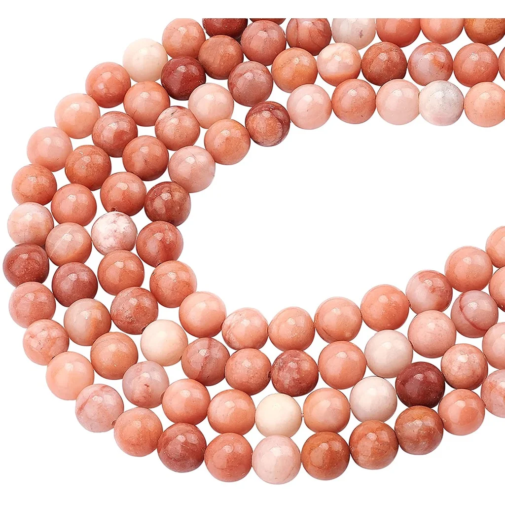 

About 192 Pcs 8mm Natural Stone Round Beads Natural Pink Aventurine Loose Beads Genuine Gemstone Loose Beads for Jewelry Making