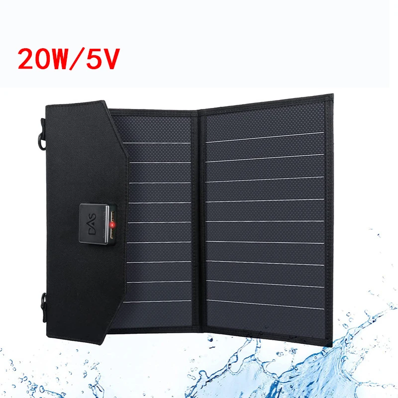 

Panel Solar 20W Folding Sunpower 5V Charging Module Outdoor Camping Travel Portable Emergency Generator Charger Solar To Battery