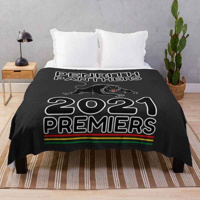 

PENRITH PANTHERS PREMIERS 2021Throw Blanket Thin wadding blanket