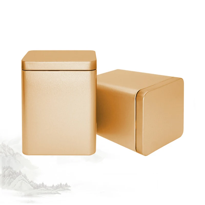 Цена 6 шт. 8*8*11 см чайные банки квадратная металлическая коробка для хранения Чехол маленькие жестяные банки для еды шоколадные конфеты запечатан...