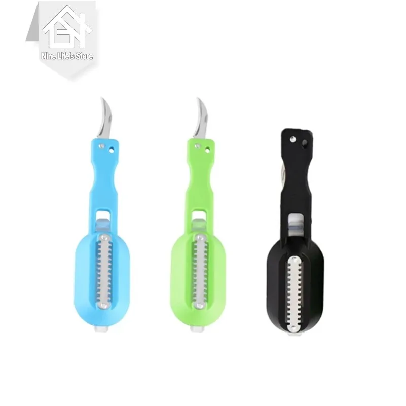

Kitchen Fish Scraper Stainless Steel Quick Unloading Fish Peeler Kitchen Fish Scale Planer with Cover Scraper Kitchen Tools