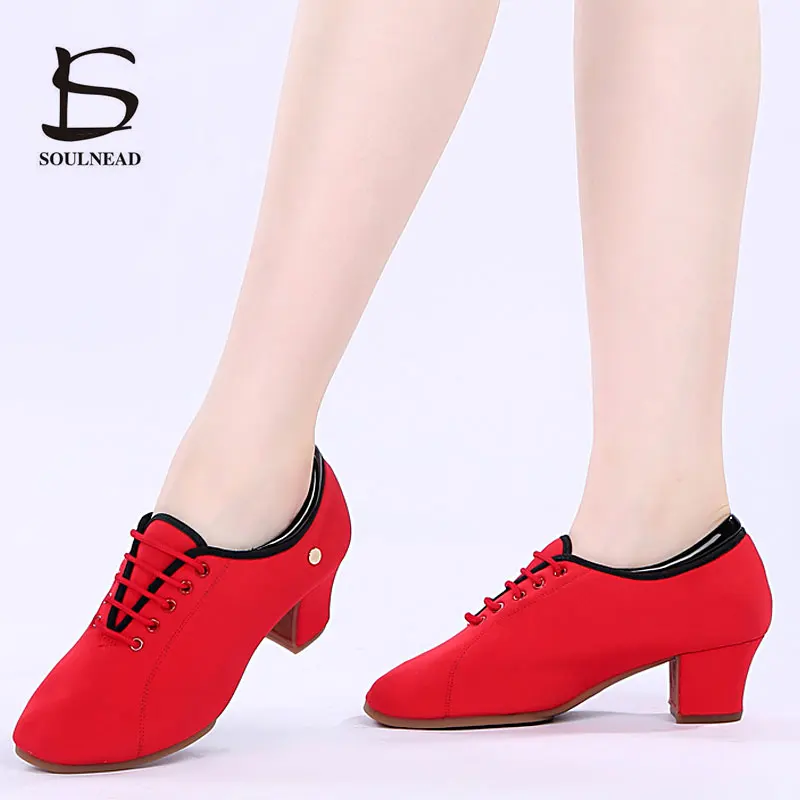 Women Latin Dance Shoes Ballroom Jazz Dance Shoes Soft Sole Outdoor Ladies Teachers Female Modern Tango Salsa Dancing Sneakers