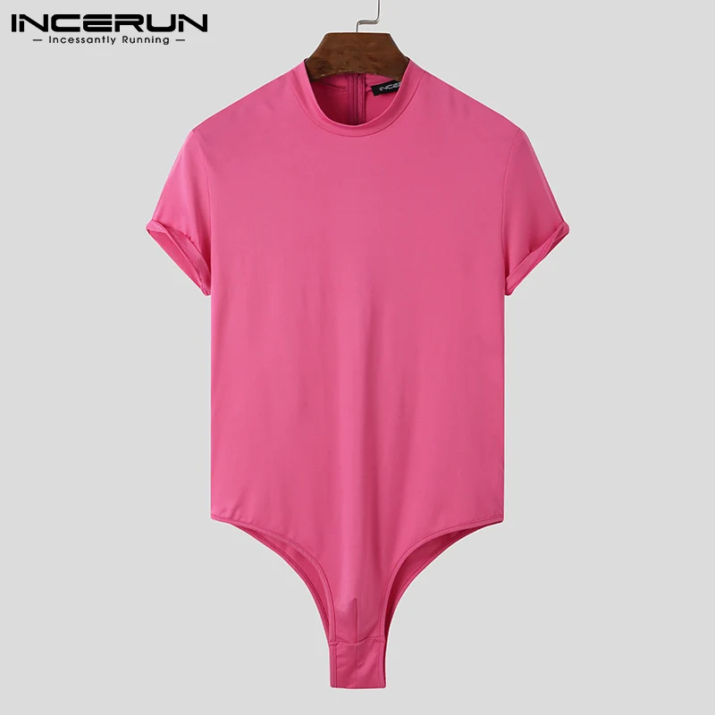 Sexy Casual Style Men Fashionable Hot Sale Short Jumpsuits Undershirt Male Solid Short Sleeve O-neck Onesies S-5XL INCERUN 2022