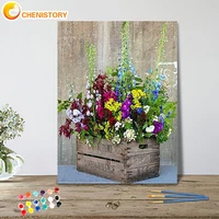 chenistory frame painting by numbers flower 40x50cm drawing on canvas handpainted picture kits art gift diy home decoration
