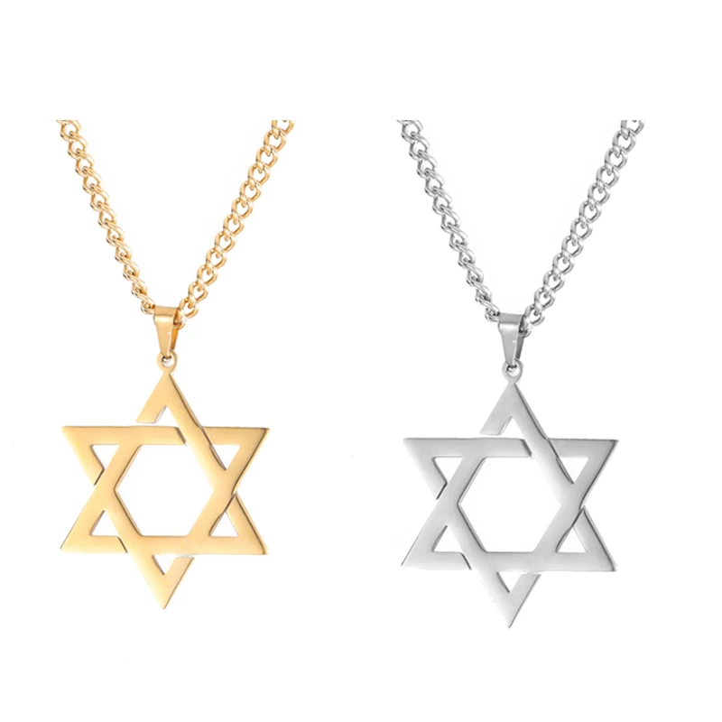 

Еврейская звезда Давида, кулон, ювелирные изделия, амулет, массивное ожерелье, ожерелье из нержавеющей стали, чокер Talisman