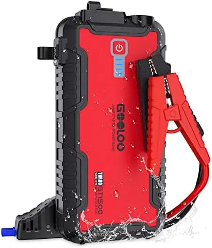 

Jump Starter Battery Pack - 1500A Peak Car Jump Box, Water-Resistant Battery Booster for Up to 8.0L Gas or 6.0L Diesel Engine,12