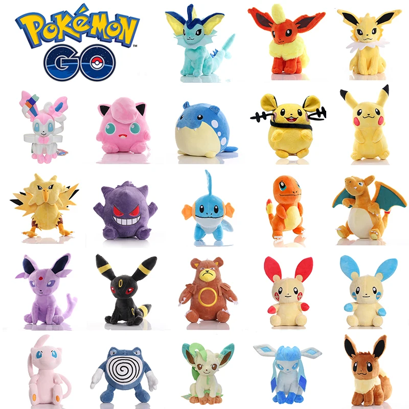 20cm Cute Pokemon Flareon Umbreon Plush Toy Cartoon Pikachu Eevee Spheal Stuffed Doll Anime Glaceon Vaporeon Dedenne Kids Gifts