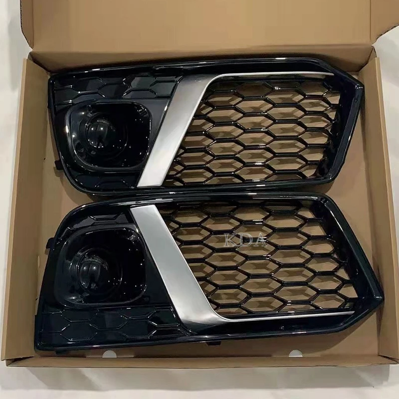 

Auto All Black or Chrome Front Bumper Fog Light Grill Mesh Cover Racing Grills With ACC For Audi Q5 2018 2019 2020