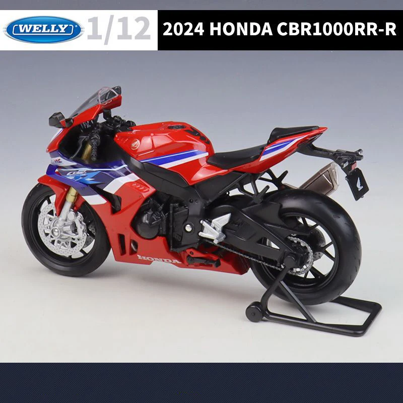 Фото Коллекционная модель мотоцикла WELLY 1/12 HONDA CBR1000RR-R 2024 из сплава, с амортизатором, для бездорожья №2