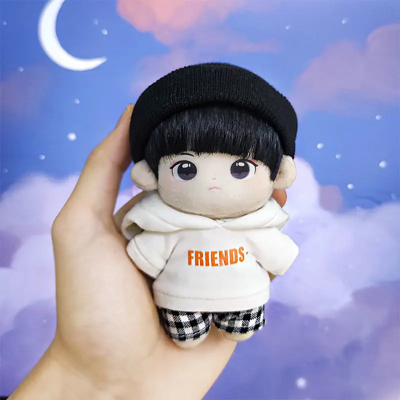 Limited 10cm Cute Naked Cotton Doll Plush Doll Dress Up Stuffed Figure Doll Toys Wang Yibo Fans Collection Cotton Doll Gift