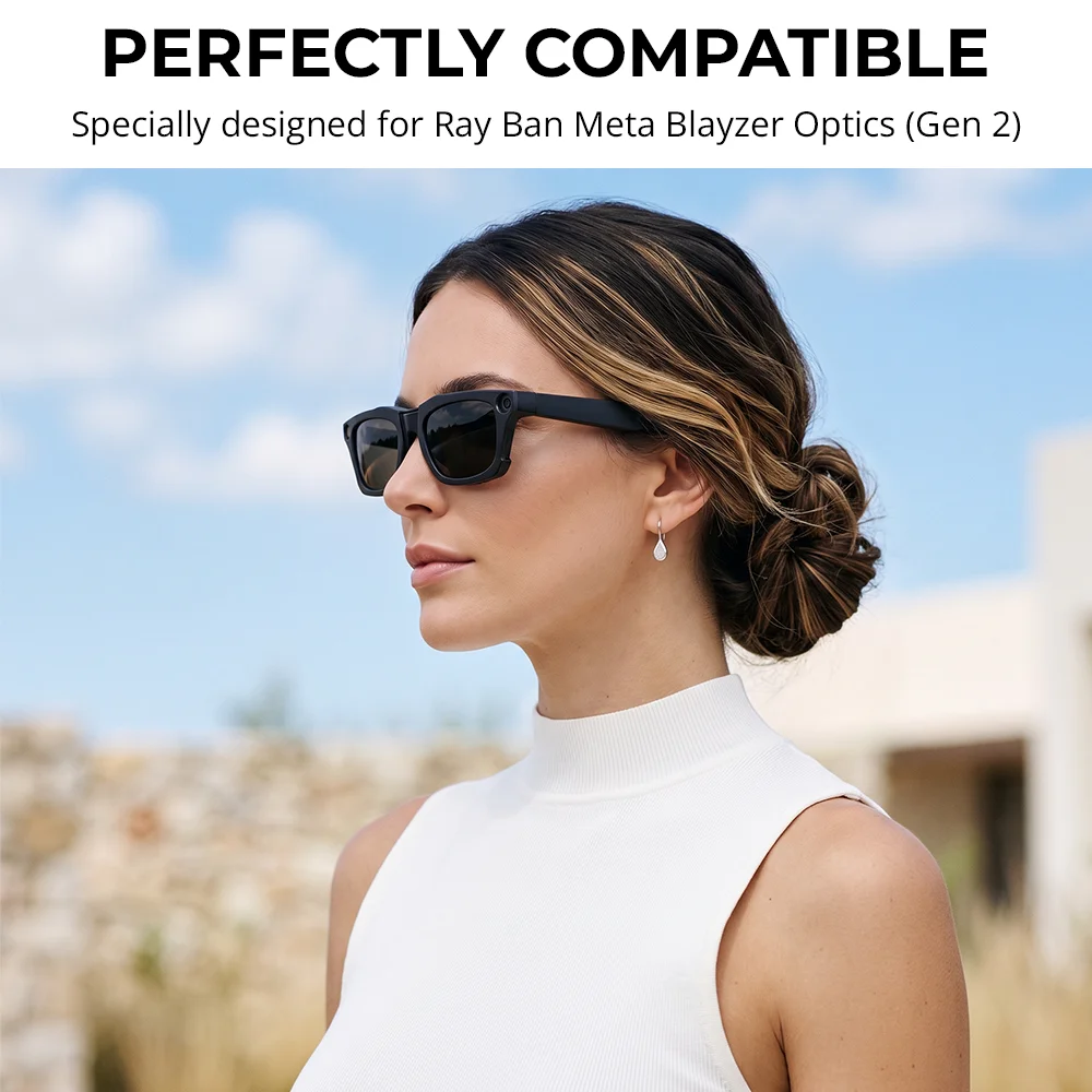 Фото Клипсы HIBLOKE для Ray-Ban Meta Blayzer RW7001 50-19, стандартные аксессуары для умных очков, матовые поляризационные клипсы-солнцезащитные очки, линзы №4