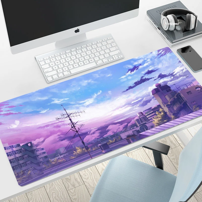 

Gamer Mousepad Moon Landspace Purple Mouse Pad Large Mouse Mat Natural Rubber Desk Rug PC Desk Mats Design Mousepads 100x50cm