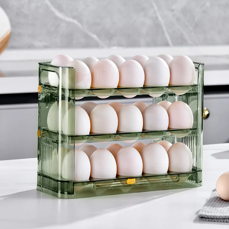 

1PC Egg Refrigerator Storage Box Can Be Reversible Three Layers of 30 Egg Cartons Home Kitchen Egg Tray Multi-layer Egg Rack