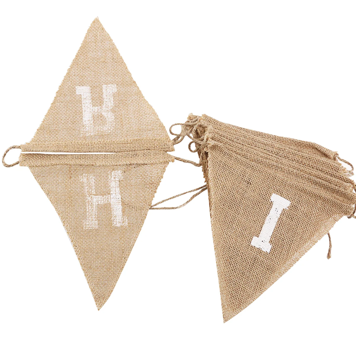 

14pcs in 1 Set Pennant Burlap Flag Printing Hessian Banner Christmas Decoration Bunting Pennant for Christmas