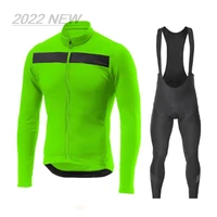 fluorescent green cycling jersey set 2022 long sleeve mountain bike clothes wear racing bicycle clothing ropa maillot ciclismo