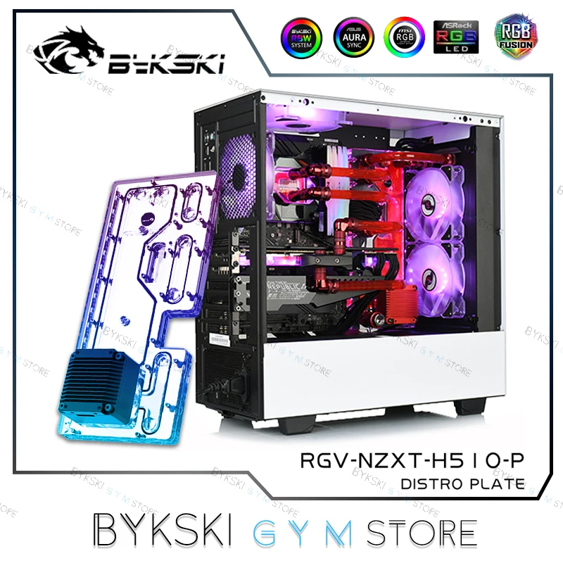Водная доска Bykski для NZXT H510 водная с насосом DDC G1/4 &quotрезервуар водяного охлаждения
