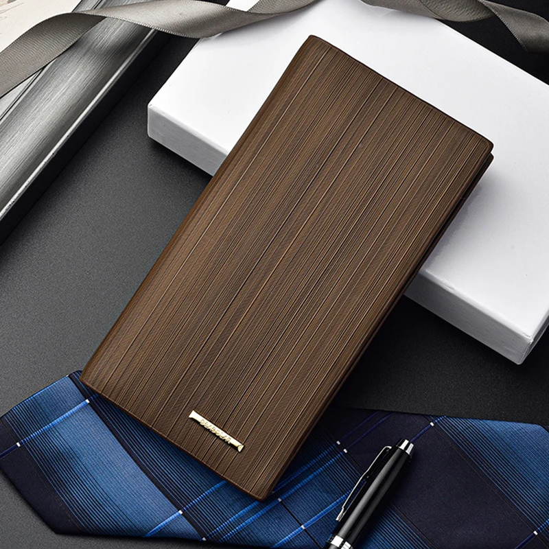 

PU Leather Money Clutch Men's Wallet Luxury ID Credit Card Holder Purse Business High Quality Man Long Style Wallet Coin Purses