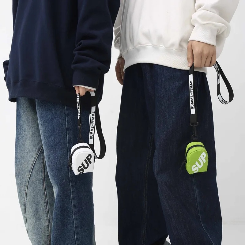 Men Decorative Mini Chest Bag Key Wallet Hanging Neck Headphone Bag Fashion Women Card Crossbody Bag 2023