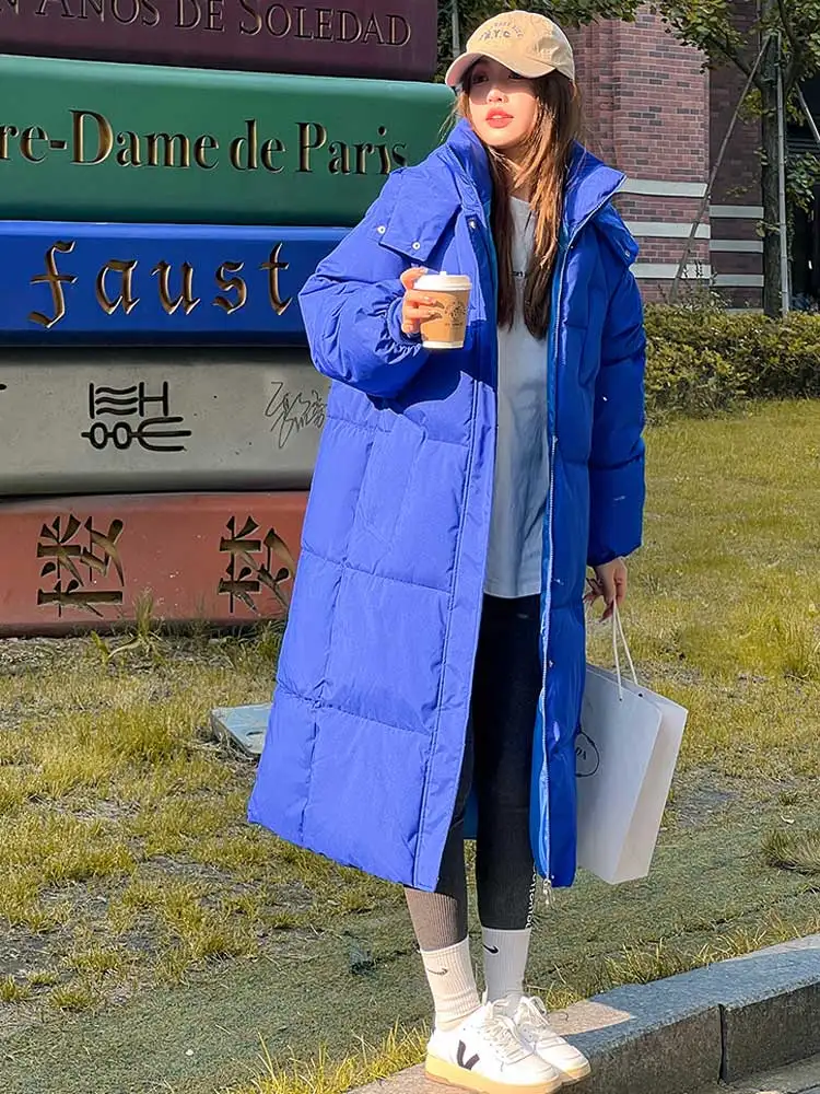 -30 degrees Winter Women Hooded Parkas X-long Jackets Casual Thick Warm Windproof Coat Female Outwear Long Streetwear Size 3XL