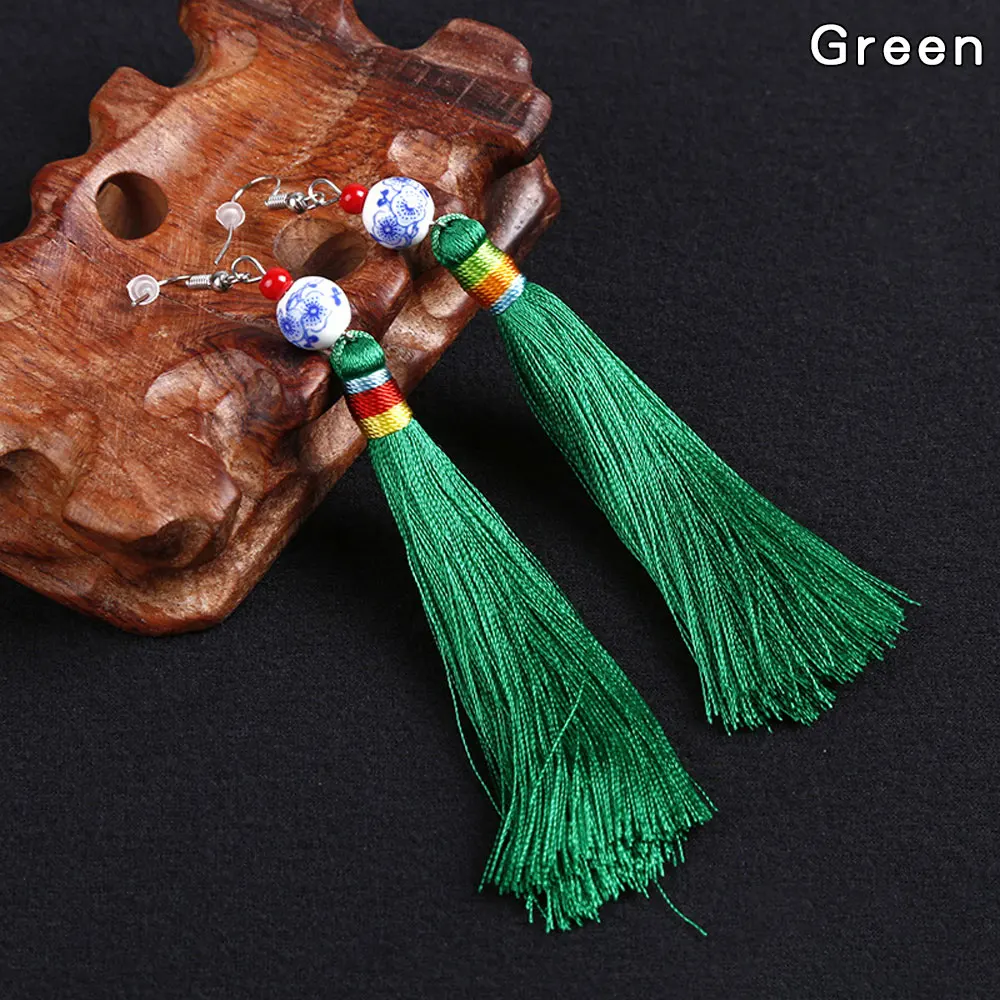 Andcool этнические Винтажные серьги трендовые 2024 с кисточками женские длинные для