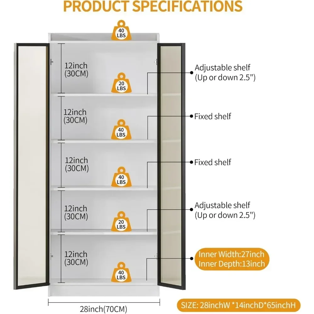 Стеклянный шкаф с акриловой стеклянной дверью стандартный книжный 3-цветным