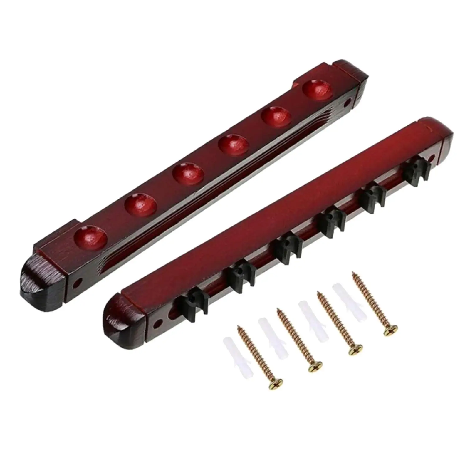 

6 Pool Billiard Cue Rack Pool Stick Holder Wooden Clubs for Pool Bars Cue Rest