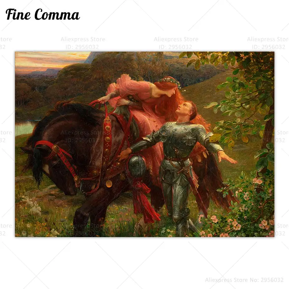 Винтажный постер La Belle Lady sans благодаря Фрэнку Бернара Дикси, красивая леди без милосердия, картина на стену для влюбленных, Художественная печать на холсте