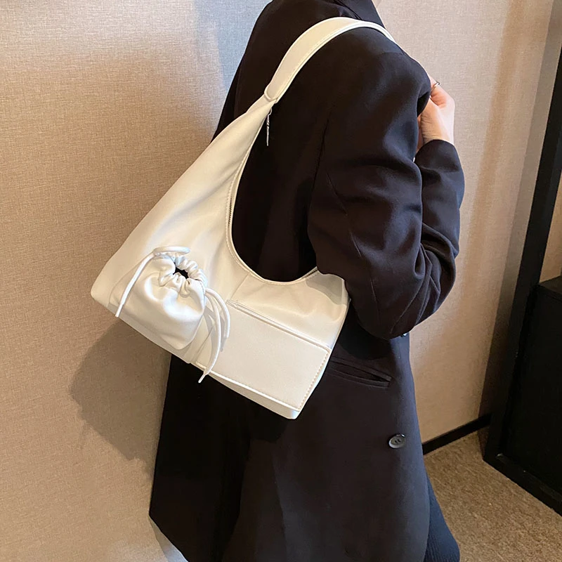 

New Fashion Women Lady Plicated Pocket Luxury Design Satchel Totes Underarm Bag Female Girl Evening Handbag Purse Shoulder Bag