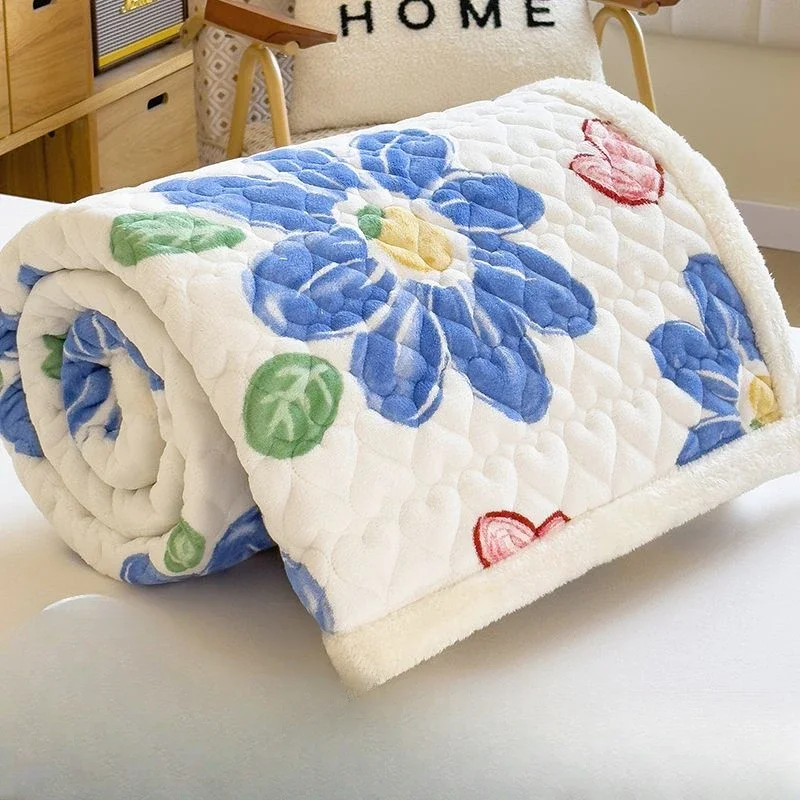 Стеганый матрас для зимы толстое теплое Флисовое одеяло кровати однотонные