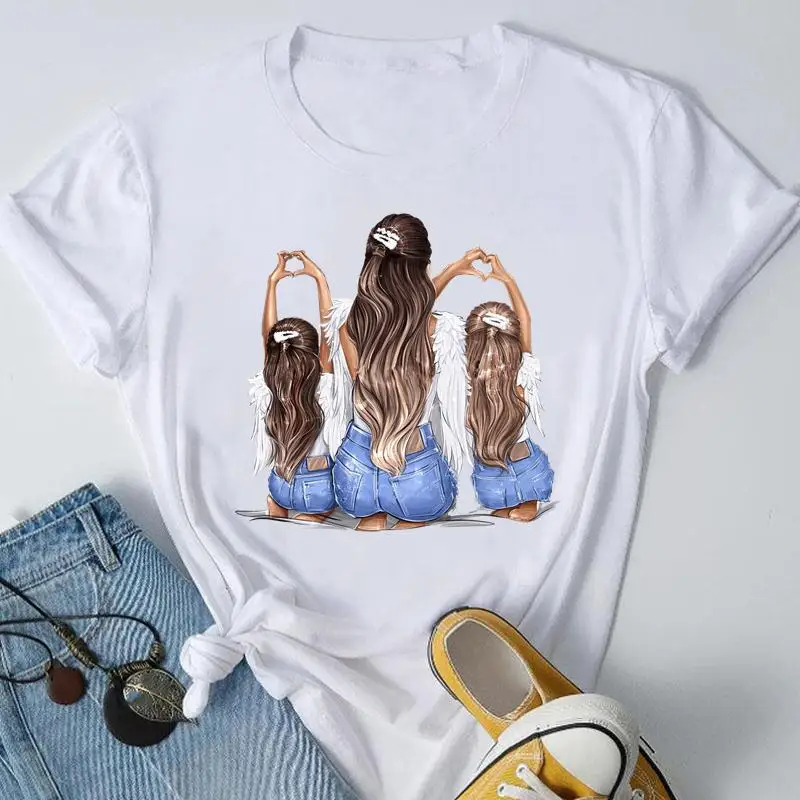 

Women Lady Sweet Mom Mother Mama 2022 Tee Casual Top Clothes Fashion Summer Tshirt Short Sleeve O-neck Female Graphic T-Shirt