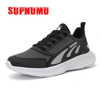 supnumu waterproof leather mens running shoe non slip outdoor jogging gym shoes for men athletic workout luminous male sneakers