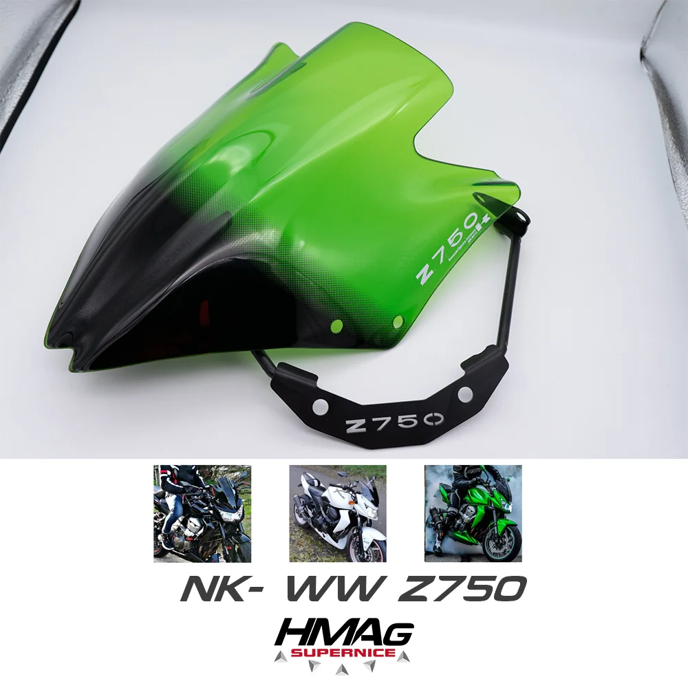 

For Kawasaki Z750 2007 2008 2009 2010 2011 2012 NK Windshield Motorcycle Windshield Deflector Smoky Grey Exclusive LOGO