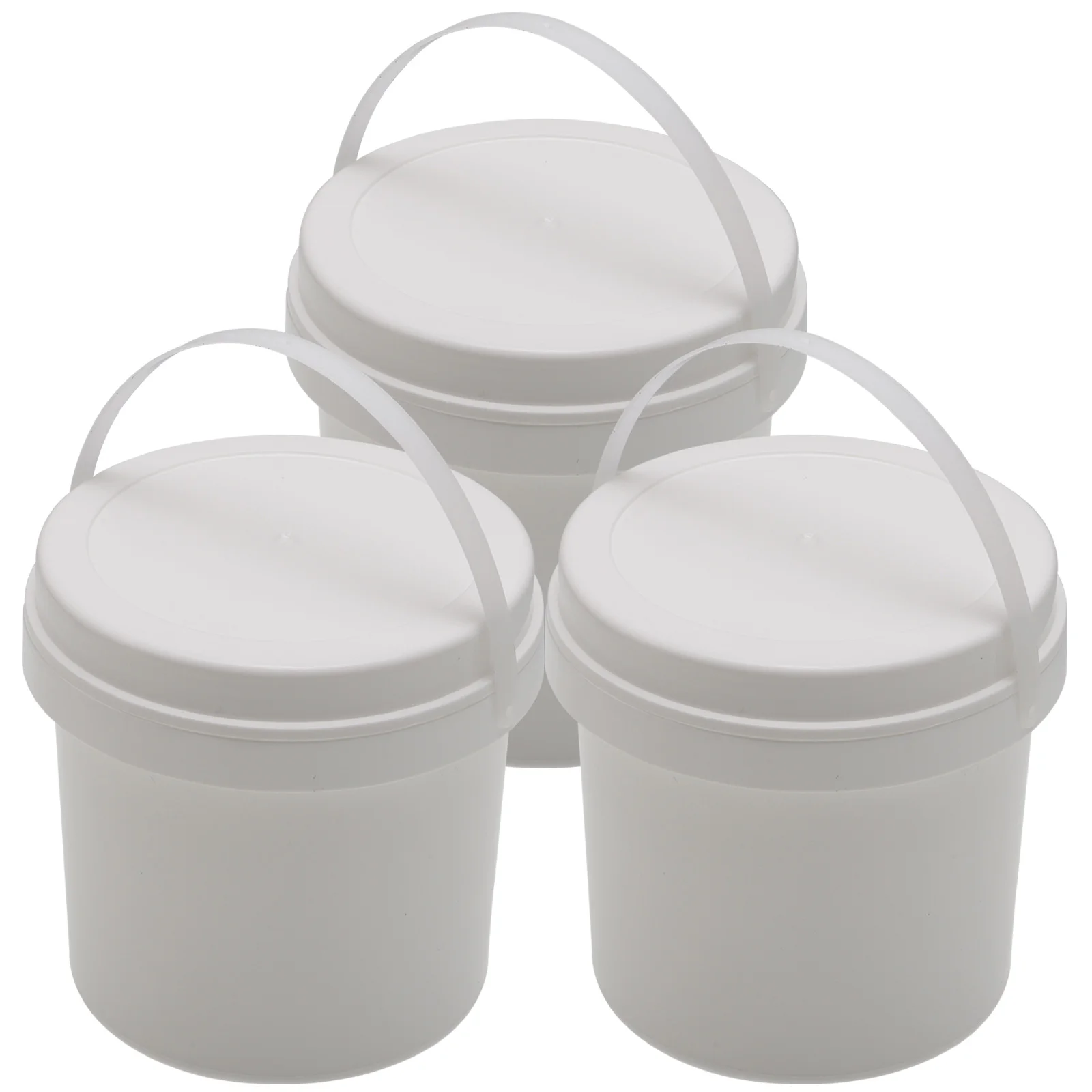 

3 Pcs Storage Bucket Party Favors Holder Building Blocks Organizer Mini Food Containers Kids Toy Round Lid Small Barrel