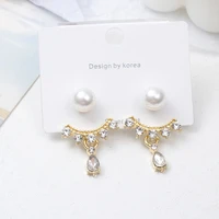 2022 new crystal flower drop earrings for women fashion jewelry gold colour rhinestones earrings gift for party best friend