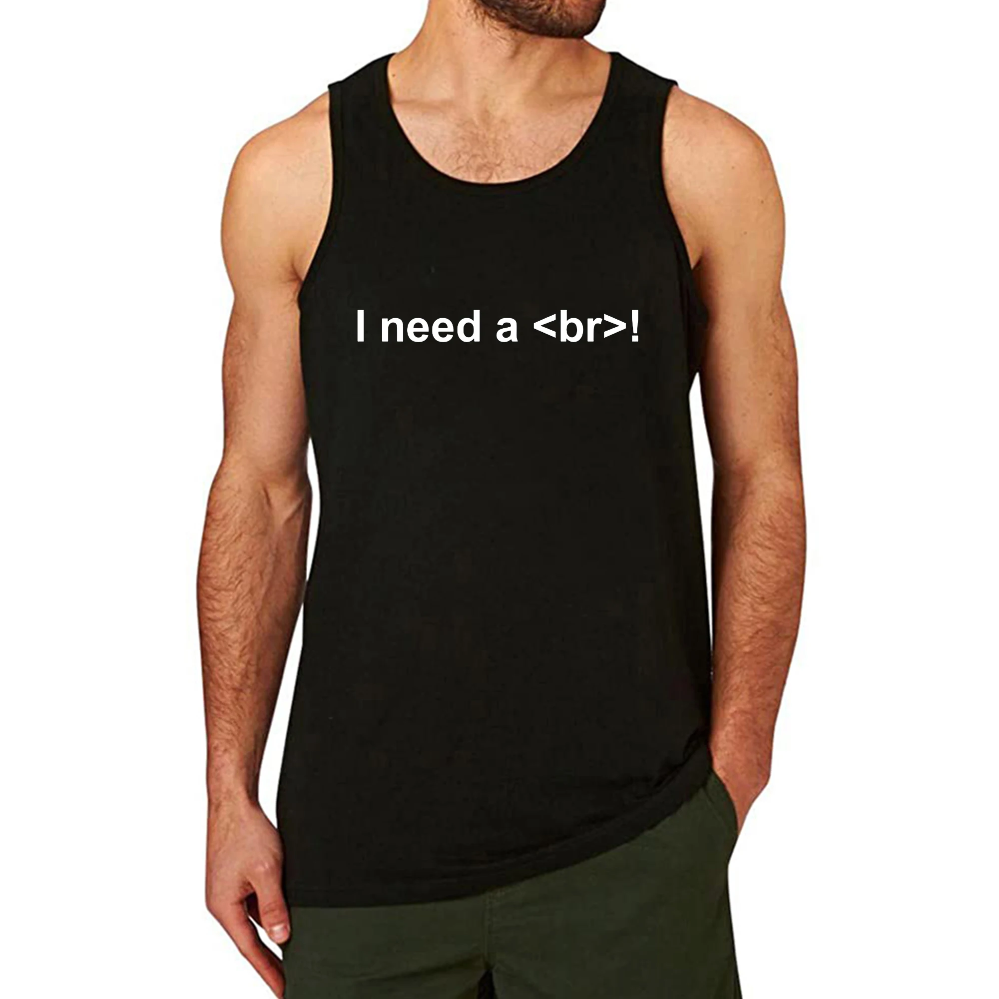

Lyprerazy Men's I Need A br Workout Gym Funny Printed Tank Top