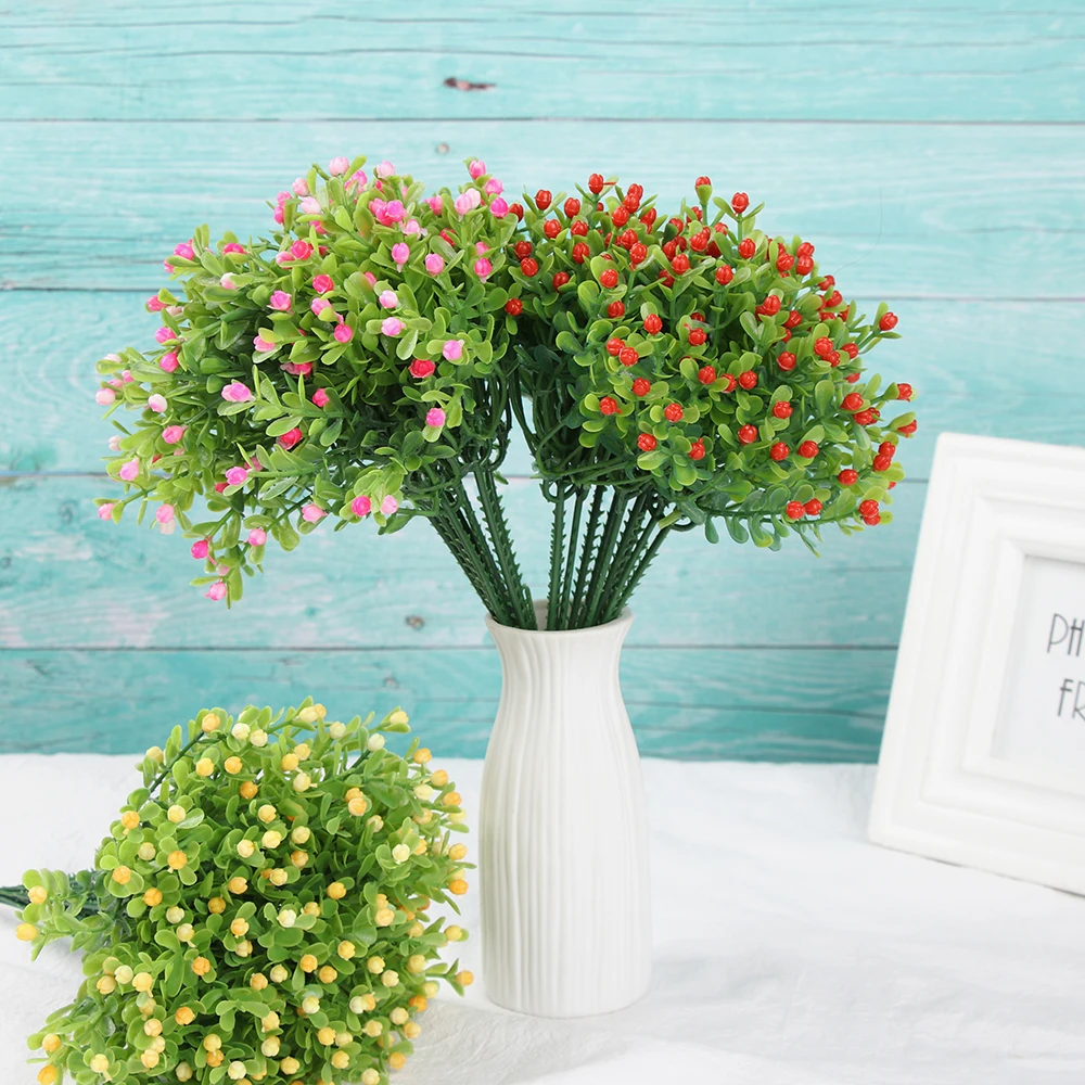 

1PCS Artificial Flowers Simulation of Milan grain plastic plant photo props Milan grass fake flower home decoration