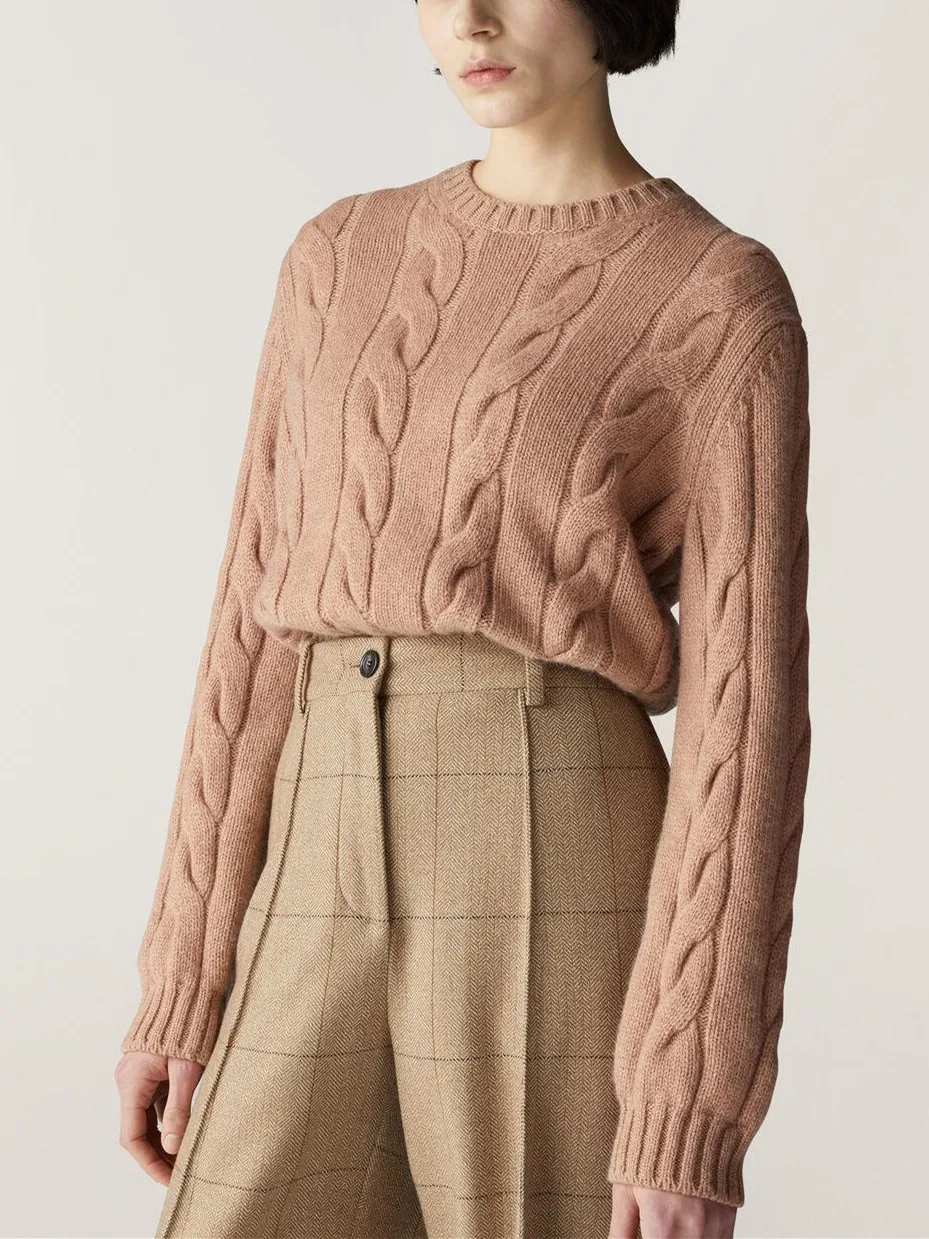 

Женский кашемировый свитер с круглым вырезом, 3 цвета