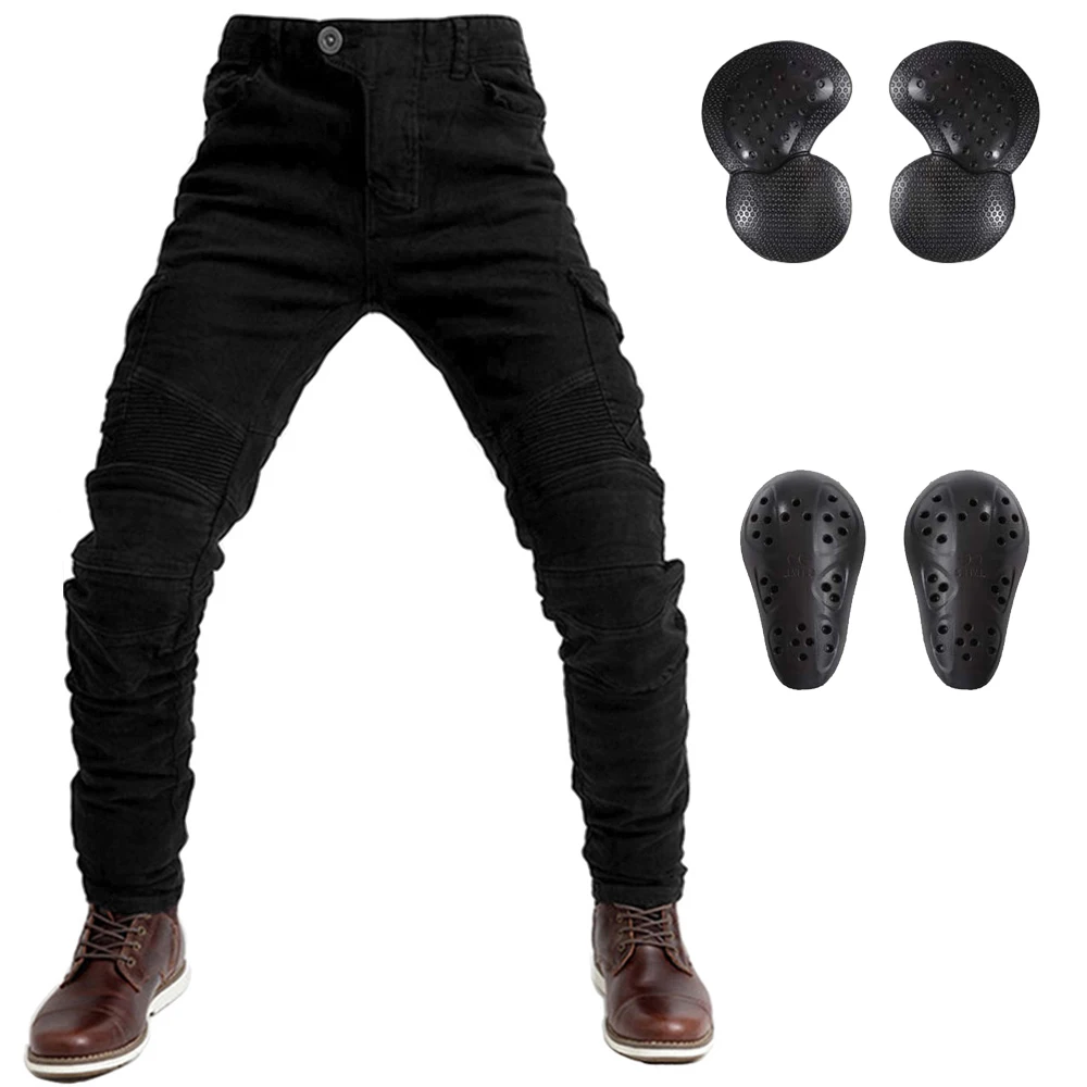LOMENG Motorcycle Jeans Motorbike Motocross Cycling Jeans Safety CE Knee Armored Moto Ride Trousers Pants for Men LM06