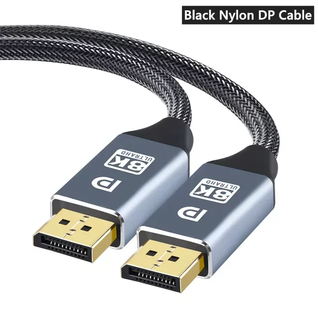 

Cable DP 1.4 to DP Cable 8K 4K 144Hz 165Hz Display Port Adapter For Video PC Laptop TV DP 1.2 8K Display Port Cable