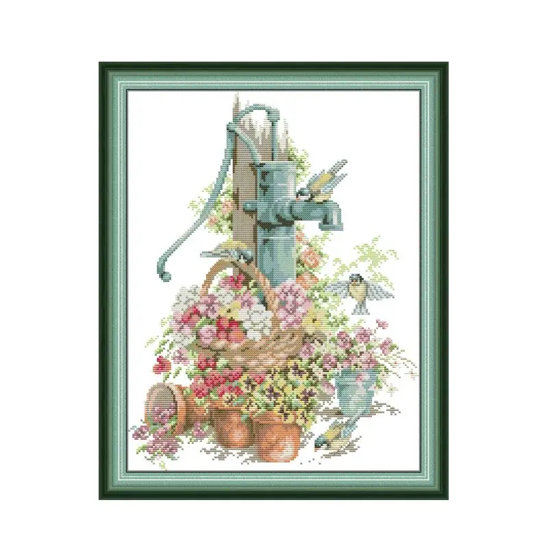 

Набор для вышивки крестиком с акварелью и цветами, 14/11 шт.