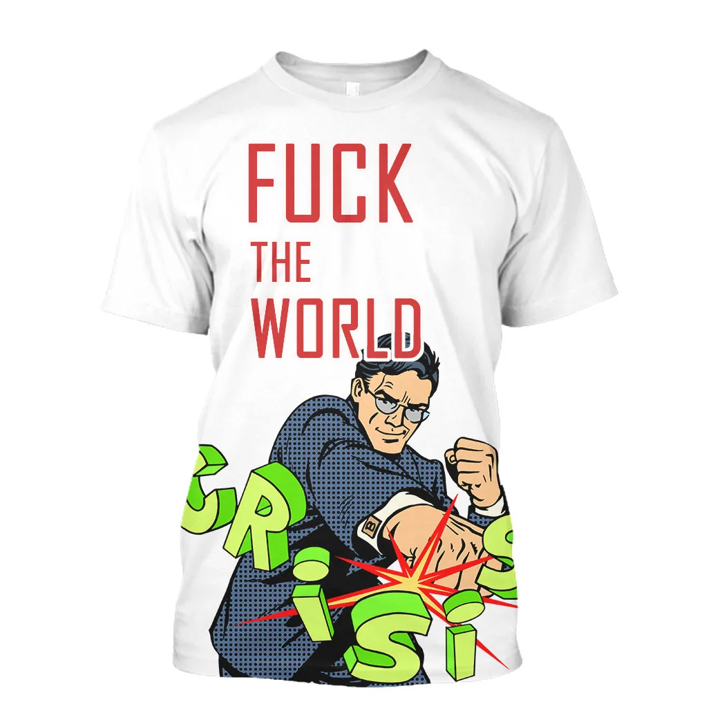 

Jumeast 3D Graphic T Shirts Printed Boxing Gym T Shirt Tekken Muscle Fuck The World Funny Anime Manga Sweat 90s Streetwear Tops