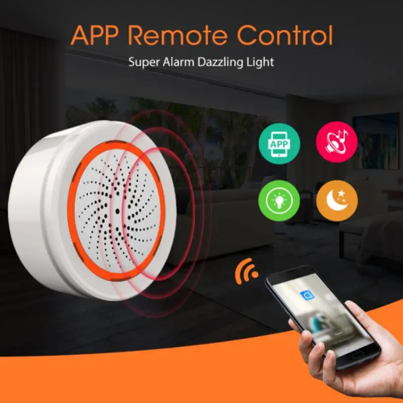 

1-8pcs NEO ZigBee Tuya Siren Alarm Sensor 90dB Sound Light Home Security Alarm SmartLife APP 3 In 1 Sensor