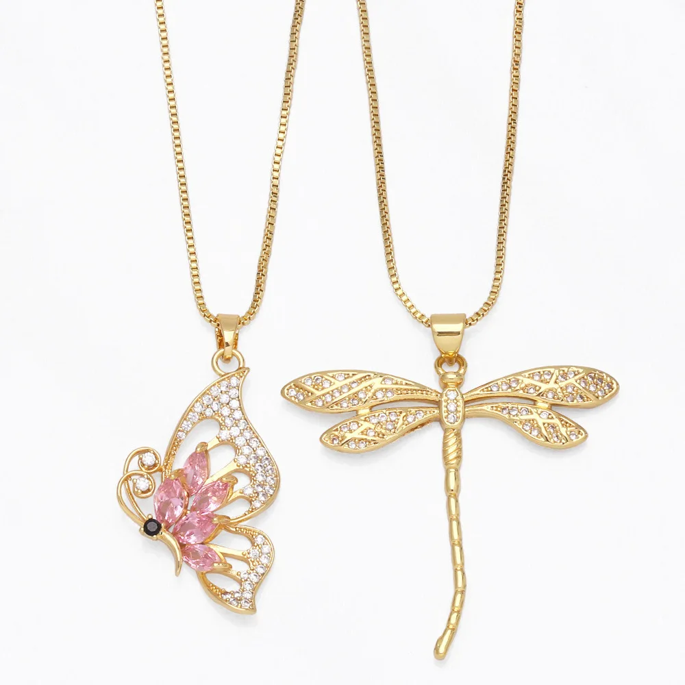 

New Necklace Female Design Sense Light Luxury Niche Insect Dragonfly Butterfly Necklace Temperament Collarbone Chain A Set