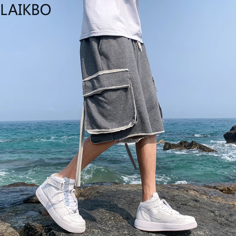 

2020 Streetwear Mens Cargo Shorts Men Cotton Casual Shorts Male Loose Short Cargo Pants Harajuku Shorts