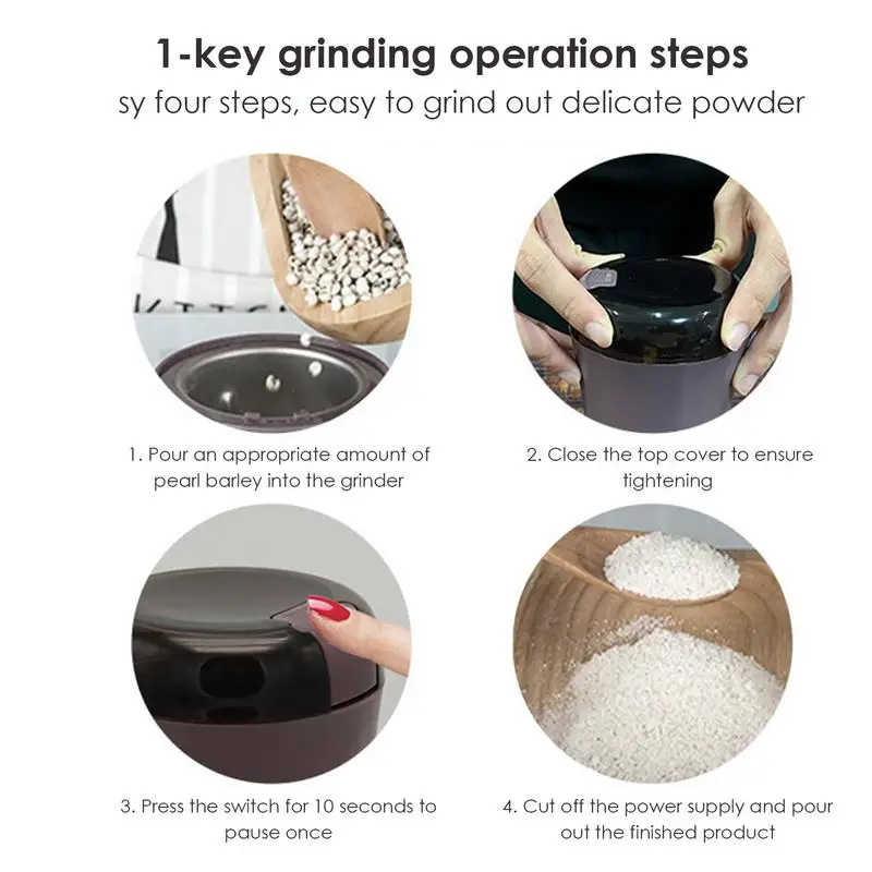 Электрическая кофемолка для зерен кнопочное управление бесшумный мощный