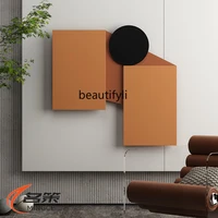 yj simple modern wall decoration pendant living room entrance light luxury iron art stereo wall decoration