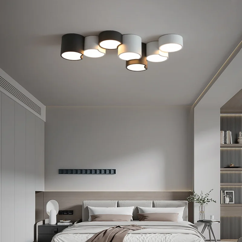 

New Modern Combination Ceiling Lamp for Bedroom Living Room Black White Flush Mount Ceiling Lamps Home Decor Light Indoor Lights