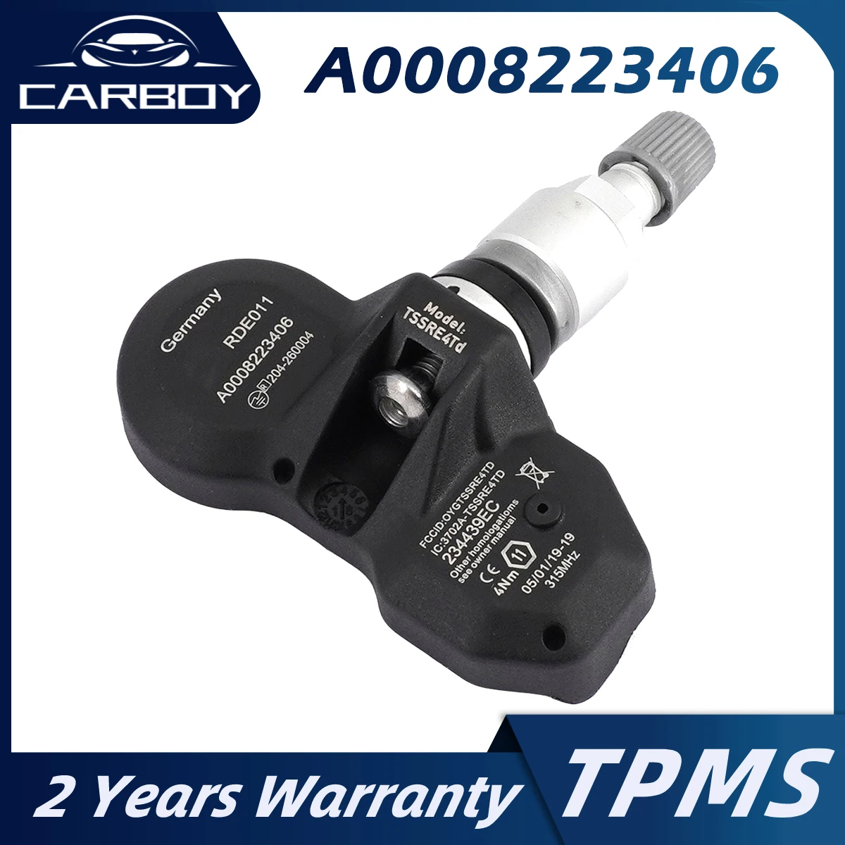 Датчик давления в шинах A0008223406, TPMS, для Mercedes-Benz CL CLK E S SL SLR Class 2001-2007 A0055422418, 315 МГц