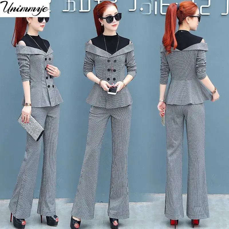 

Female Outfits 2 Piece Matching Set Plus Size Sets for Women Shirt Wide Leg Pantssuits Top 2022 Spring Casual Clothes J443
