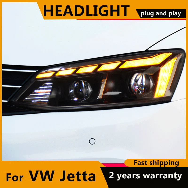 

Светодиодные фары для VW JETTA MK6, фары 2011-2019 светодиодный светодиодные фары, динамический сигнал поворота, светодиодный проектор, линзы DRL, автомобильные аксессуары